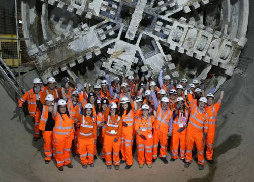 Crossrail staff photo in tunnel